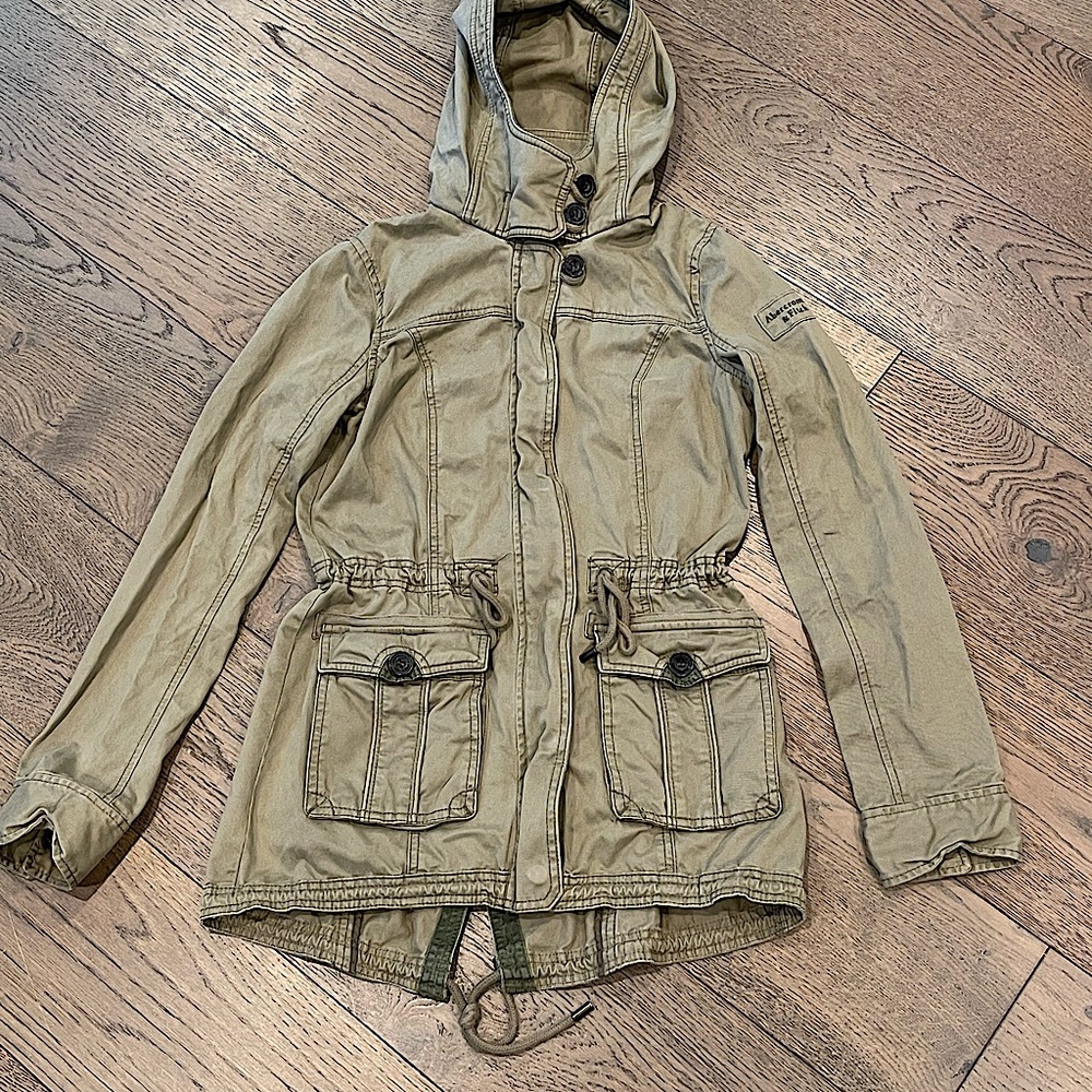 Military green utility jacket